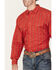 Image #3 - Scully Men's Skull Striped Long Sleeve Pearl Snap Western Shirt - 3X, Red, hi-res