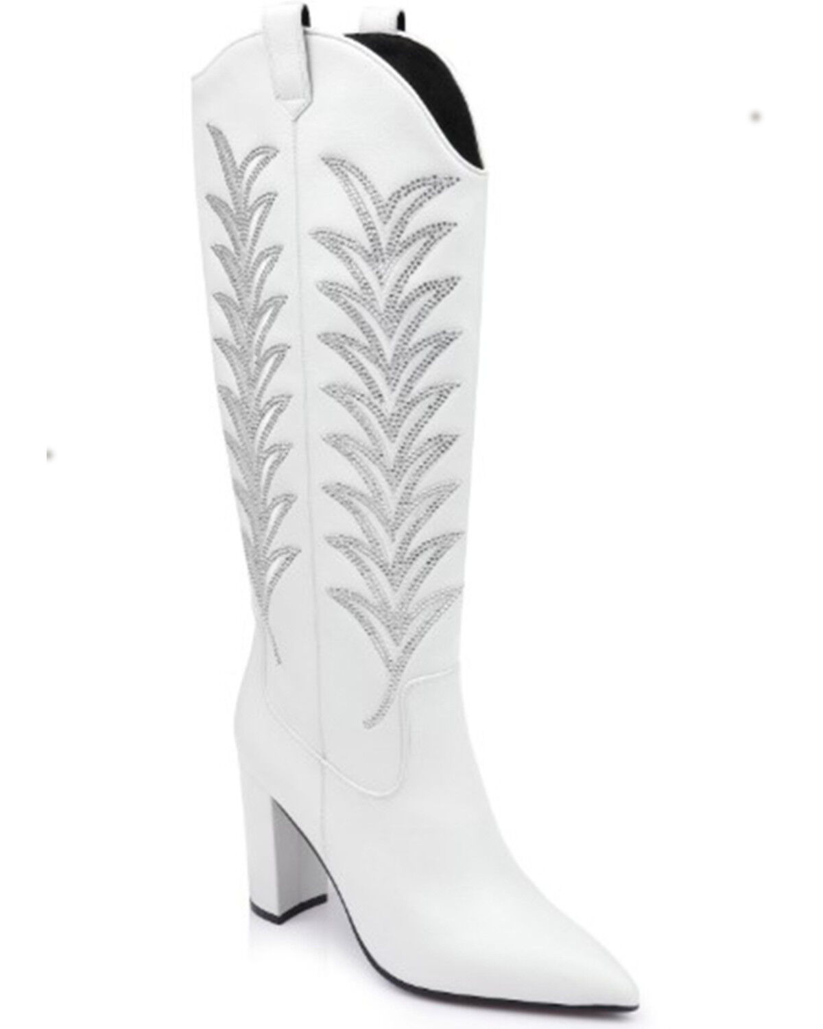Image #1 - Daniel X Diamond Women's The Tall T Leather Western Boots - Snip Toe, White, hi-res