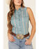 Image #3 - Wrangler Retro Women's Teal Striped Sleeveless Western Core Shirt , , hi-res