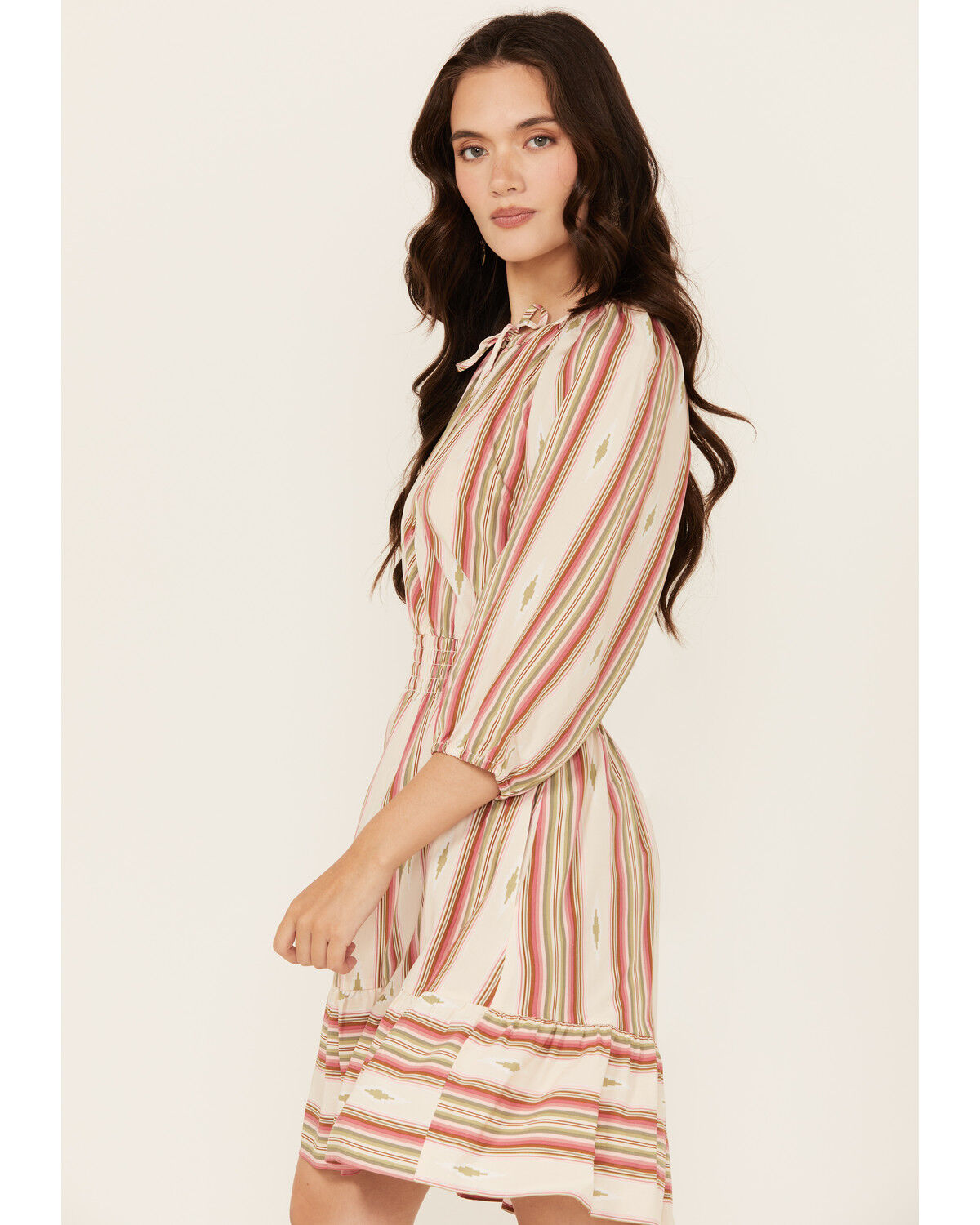 Image #2 - Ariat Women's Lovell Striped Print Long Sleeve Mini Dress, Multi, hi-res