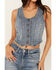 Image #4 - Idyllwind Women's Medium Wash Embellished Stretch Denim Vest, Medium Wash, hi-res