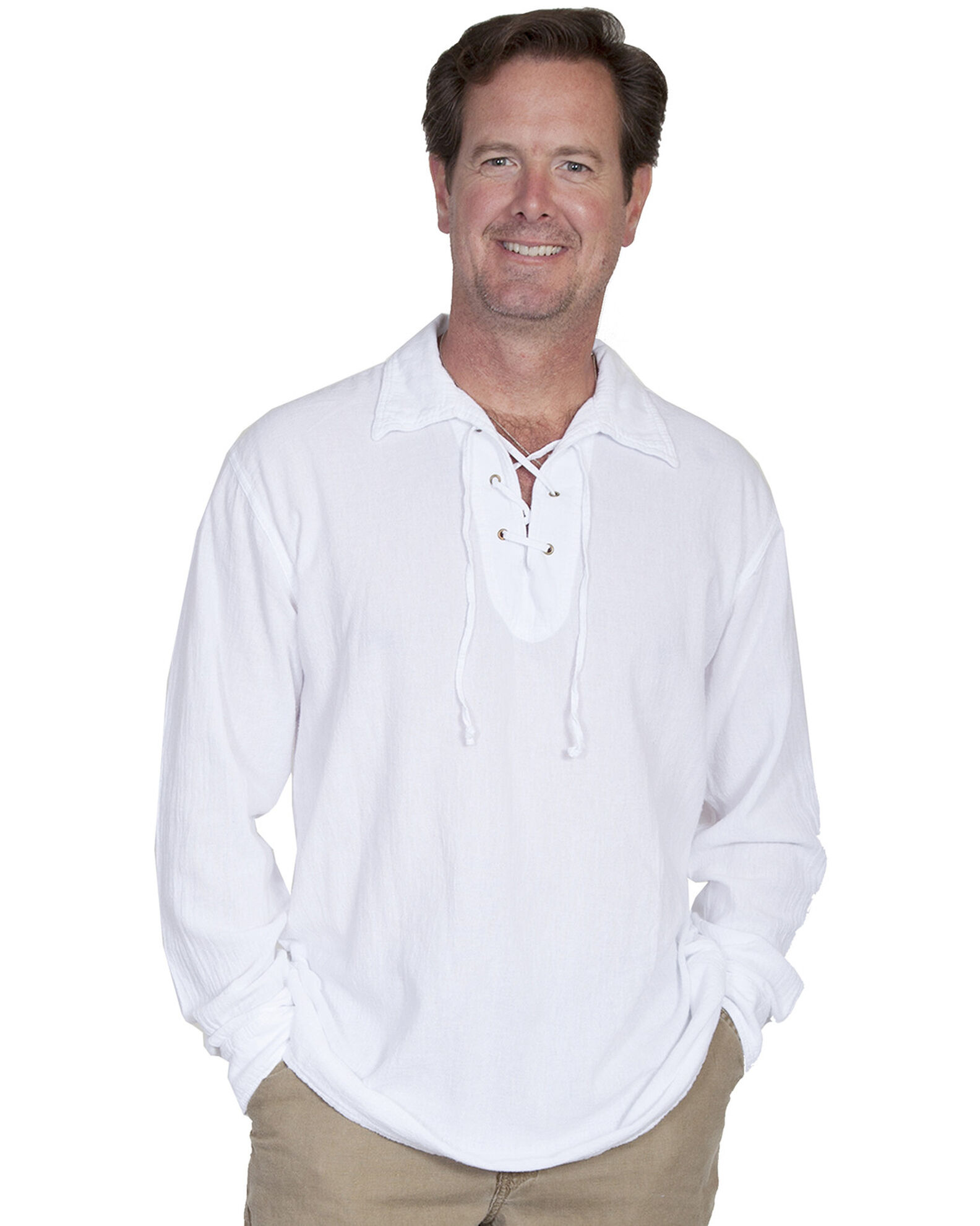 Scully Men s Cantina Lace Up Long Sleeve Shirt Sheplers