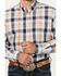 Image #3 - Cinch Men's Plaid Print Long Sleeve Button-Down Western Shirt, Light Blue, hi-res