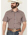 Image #1 - Gibson Trading Co Men's Mud Hole Plaid Print Short Sleeve Button-Down Western Shirt, Brown, hi-res