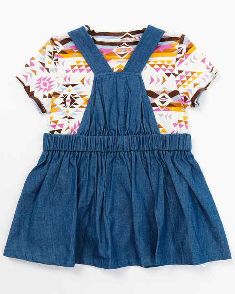 Image #5 - Shyanne Toddler Girls' Southwestern Printed Top and Overall Dress, Medium Blue, hi-res