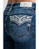 Image #4 - Miss Me Women's Dark Wash Geo Border Pocket Bootcut Denim Jeans, Dark Wash, hi-res