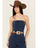 Image #1 - Shyanne Women's Sloane Concho Leather Belt, Brown, hi-res
