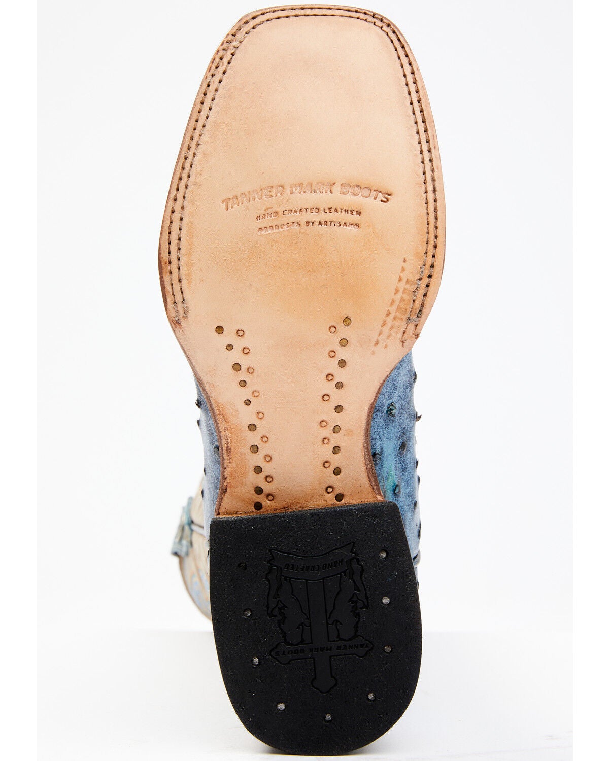 Image #7 - Tanner Mark Women's Bluebonnet Western Boots - Broad Square Toe, Blue, hi-res