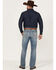 Cinch Men's Ian Medium Stonewash Performance Stretch Slim Bootcut Jeans , Indigo, hi-res
