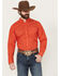 Image #1 - Ariat Men's Waylen Geo Print Long Sleeve Button-Down Western Shirt, Red, hi-res
