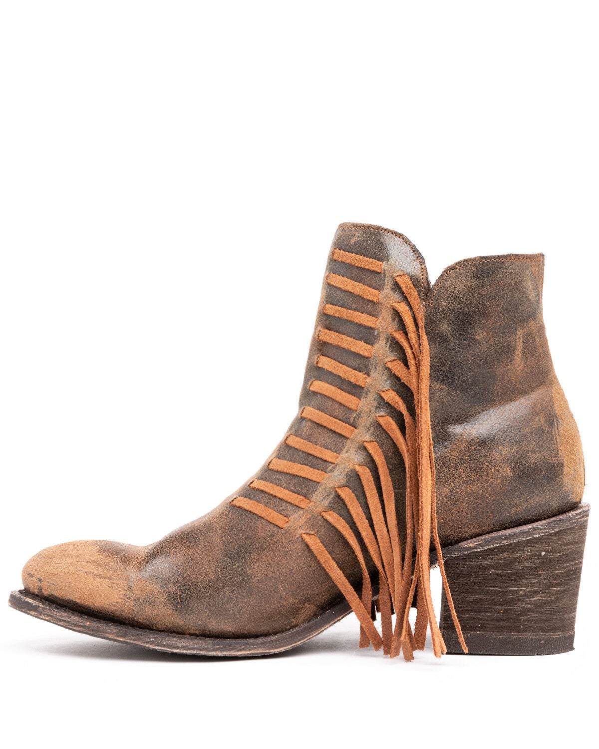 booties with fringe on side