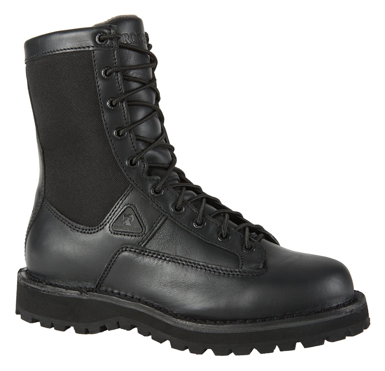 Rocky Men's Portland Waterproof Lace-To-Toe Duty Boots - Round Toe, Black, hi-res