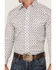 Image #3 - Rough Stock By Panhandle Men's Fancy Diamond Print Long Sleeve Pearl Snap Western Shirt , Orange, hi-res