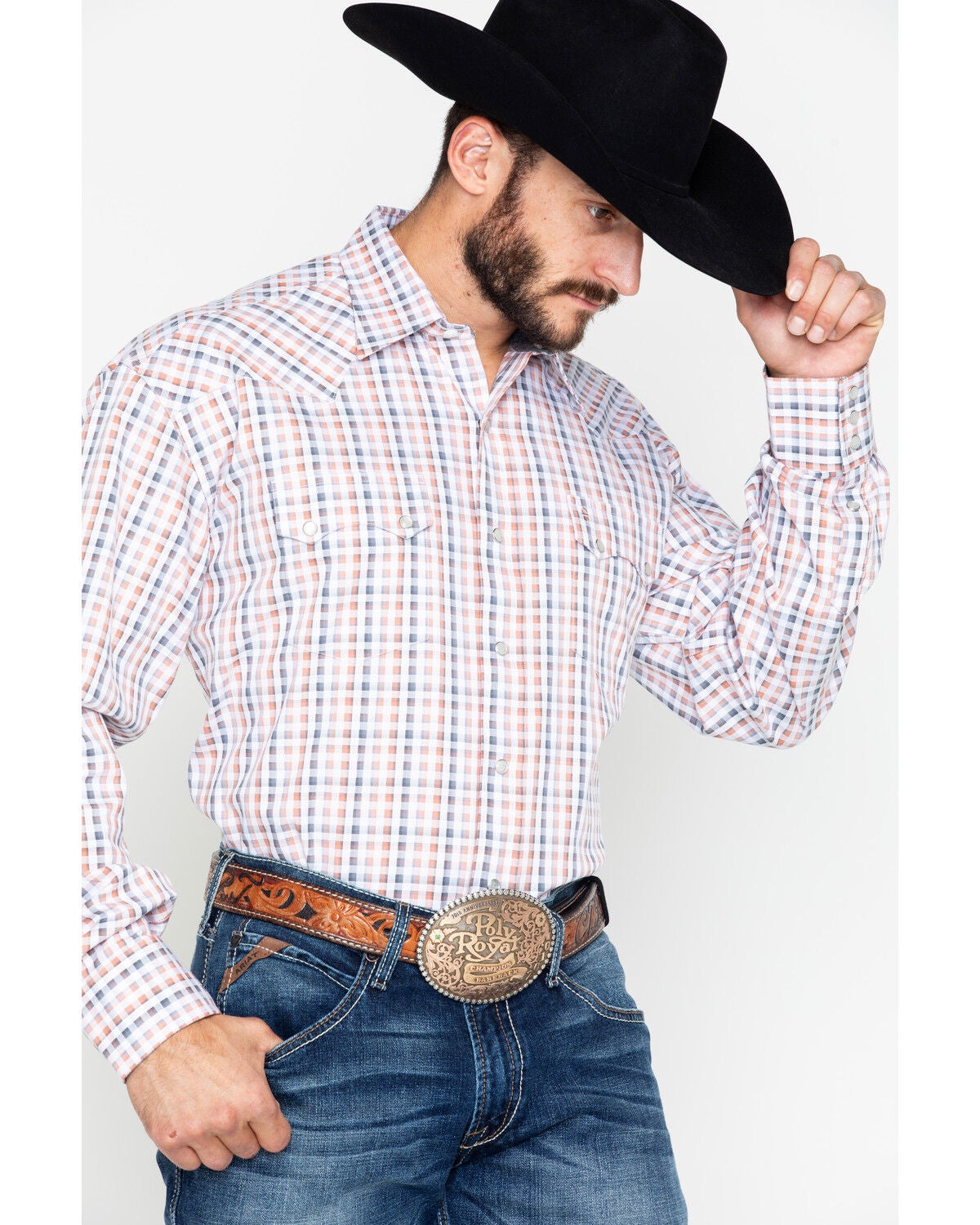Image #4 - Stetson Men's Small Plaid Print Snap Long Sleeve Western Shirt, , hi-res