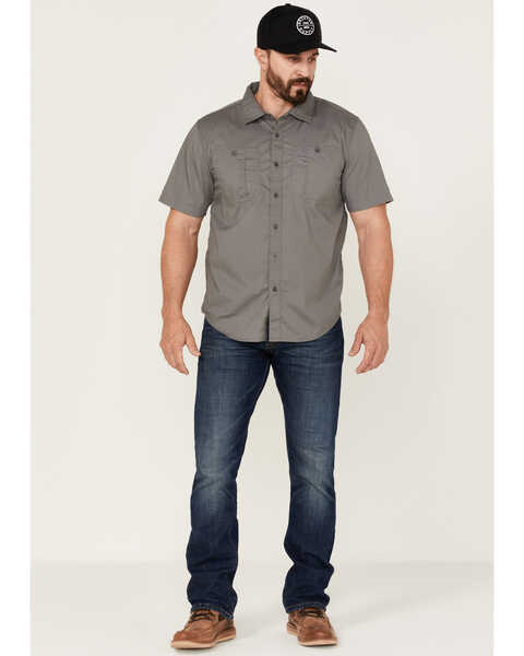 Image #2 - Brixton Men's Charter Solid Utility Button Down Western Shirt , Grey, hi-res