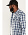 Image #2 - Moonshine Spirit Men's Propane Plaid Print Snap Western Flannel Shirt, Navy, hi-res