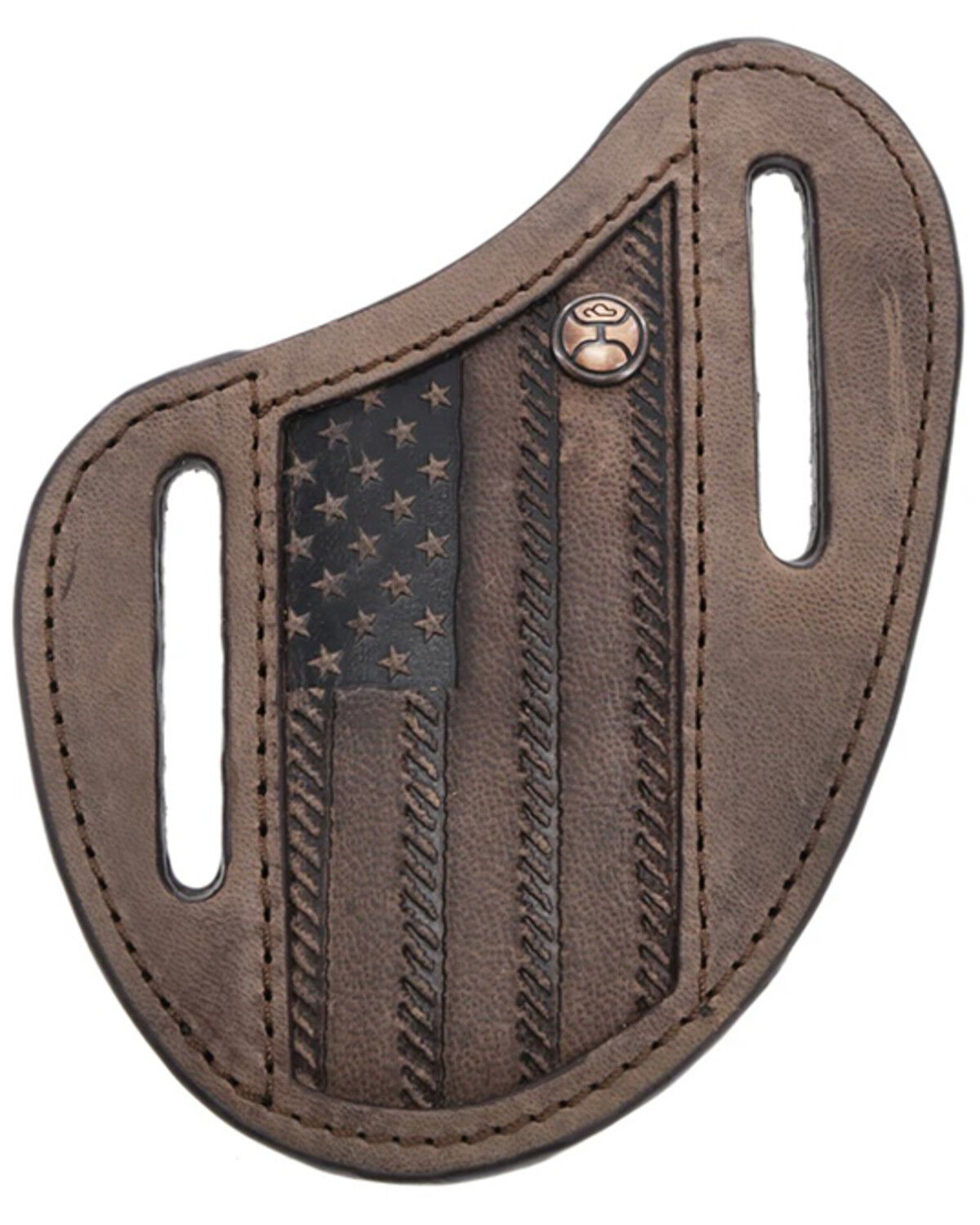 Image #1 - Hooey Liberty Roper Leather Pancake Knife Sheath, Brown, hi-res