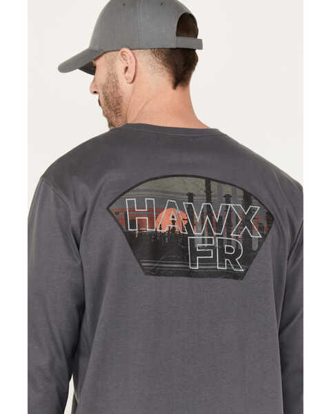 Image #4 - Hawx Men's FR Factory Graphic Long Sleeve Work Shirt, Charcoal, hi-res
