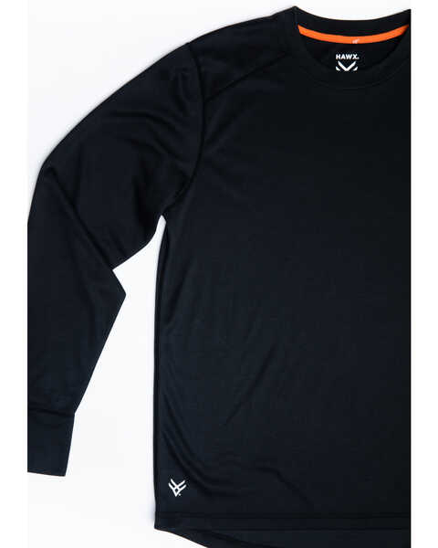 Image #2 - Hawx Men's Black Mid-Weight Base Layer Thermal Long Sleeve Work Shirt - Tall , Black, hi-res