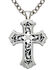 Montana Silversmiths Antiqued Scalloped Cross Necklace, Silver, hi-res