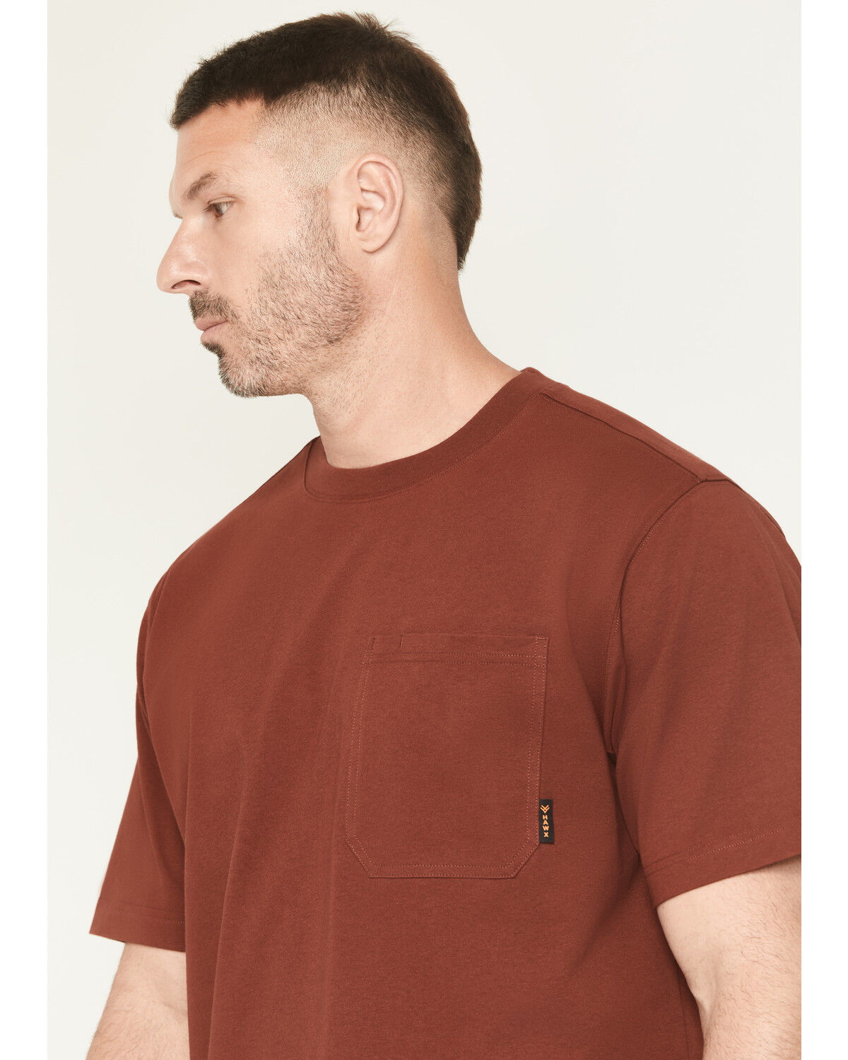 Image #2 - Hawx Men's Solid Forge Short Sleeve Work Pocket T-Shirt, Wine, hi-res