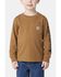 Image #1 - Carhartt Toddler Boys' Pocket Logo Long Sleeve T-Shirt, Brown, hi-res