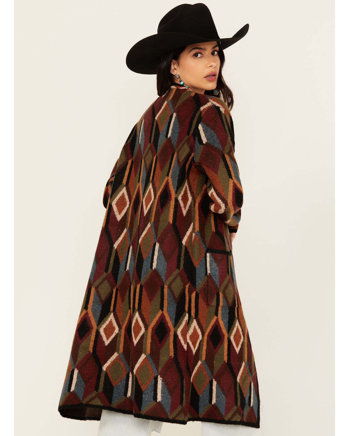 Image #4 - Cotton & Rye Women's Mosaic Concho Long Cardigan, Multi, hi-res