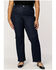 Image #2 - Warp + Weft Women's Dark Wash Jet Set High Rise Straight Stretch Denim Jeans - Plus, Dark Wash, hi-res