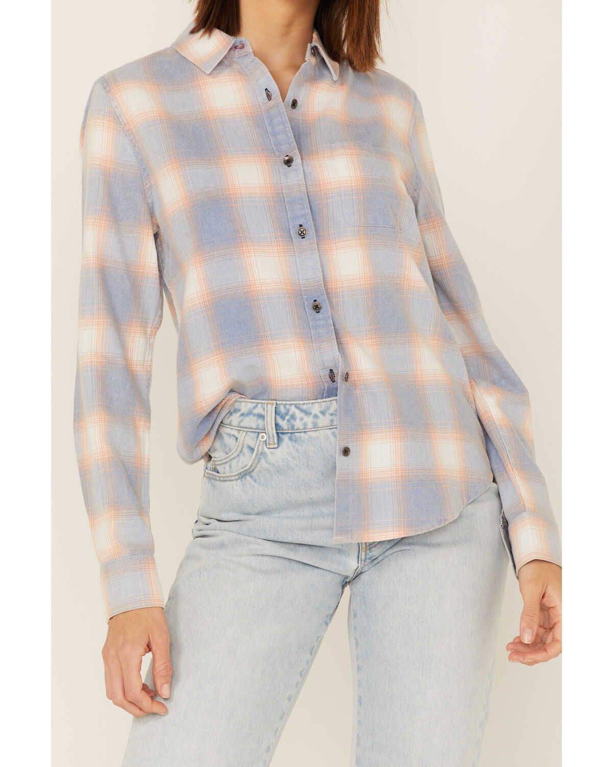 Image #3 - Flag & Anthem Women's Long Sleeve Plaid Pocket Button Shirt, , hi-res