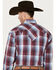 Image #4 - Stetson Men's Plaid Print Long Sleeve Pearl Snap Western Shirt, Wine, hi-res