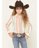 Image #1 - Wrangler Girls' Striped Print Long Sleeve Snap Western Shirt, Coral, hi-res