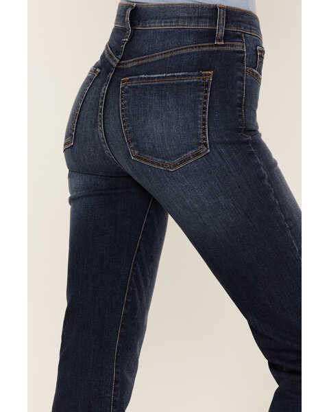 Image #4 - Sneak Peek Women's Split Front Bootcut Jeans, Blue, hi-res