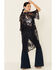 Shyanne Women's Lace Duster Kimono, Navy, hi-res