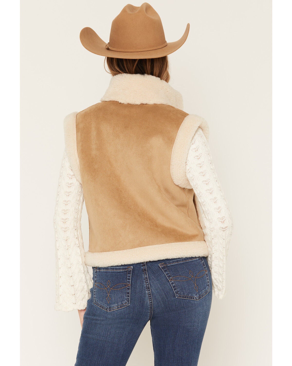 Image #4 - Revel Women's Faux Fur Reversible Vest, Tan, hi-res