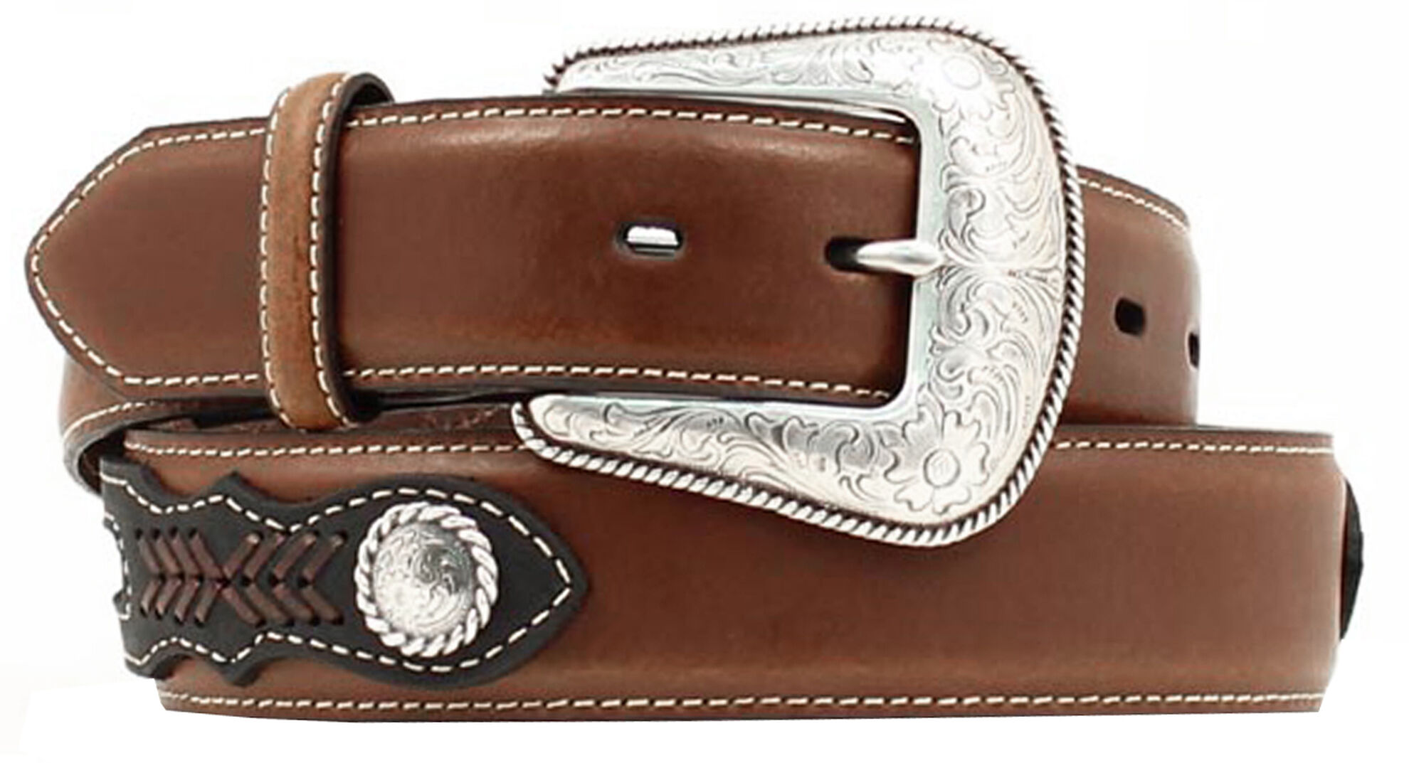 Image #1 - Nocona Men's Ribbon Concho Western Belt, Assorted, hi-res