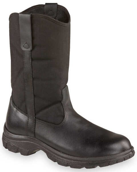 Thorogood Men's 10" SoftStreets Wellington Work Boots - Steel Toe, Black, hi-res
