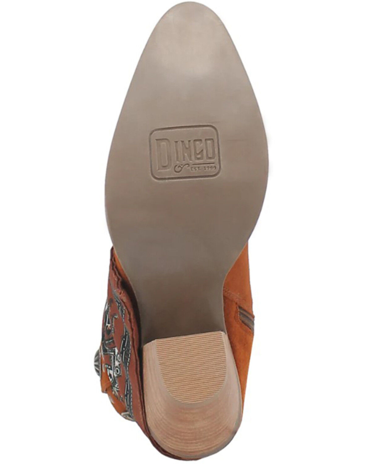 Image #7 - Dingo Women's Suede Bandida Western Booties - Round Toe, Brown, hi-res