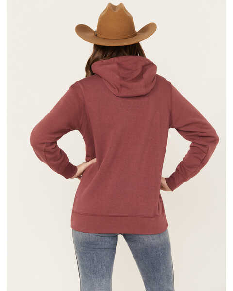 Image #4 - Ariat Women's Boot Barn Exclusive Embroidered Logo Hoodie, Maroon, hi-res