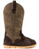 Image #2 - Superlamb Women's Cowboy All Suede Leather Pull On Casual Boot - Round Toe, Brown, hi-res