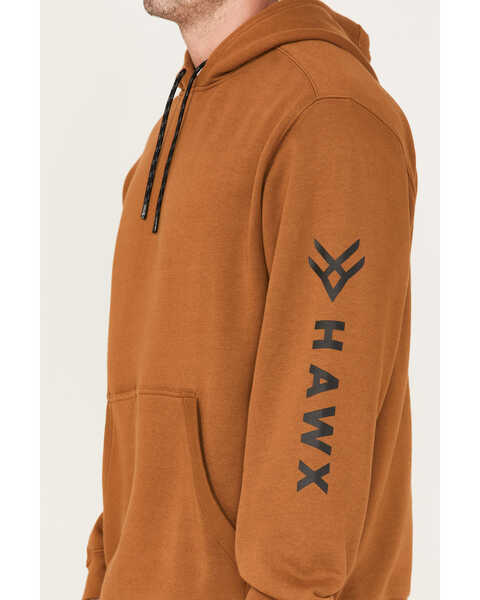 Image #3 - Hawx Men's Primo Logo Graphic Fleece Hooded Work Sweatshirt, Rust Copper, hi-res