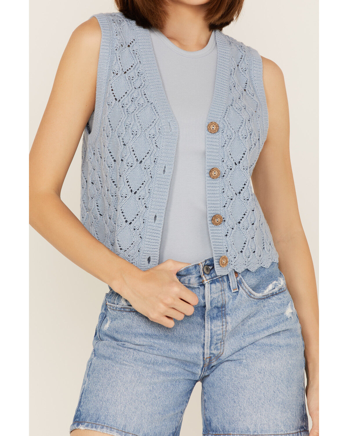 Image #3 - Cleo + Wolf Women's Cropped Knit Sweater Vest, , hi-res