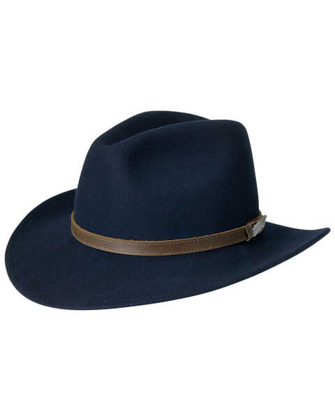 Black Creek Men's Crushable Felt Western Fashion Hat, Navy, hi-res