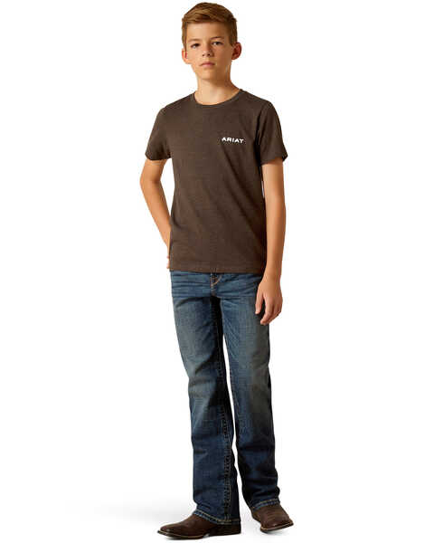 Image #5 - Ariat Boys'  Flag Logo Short Sleeve Graphic Print T-Shirt , Black, hi-res