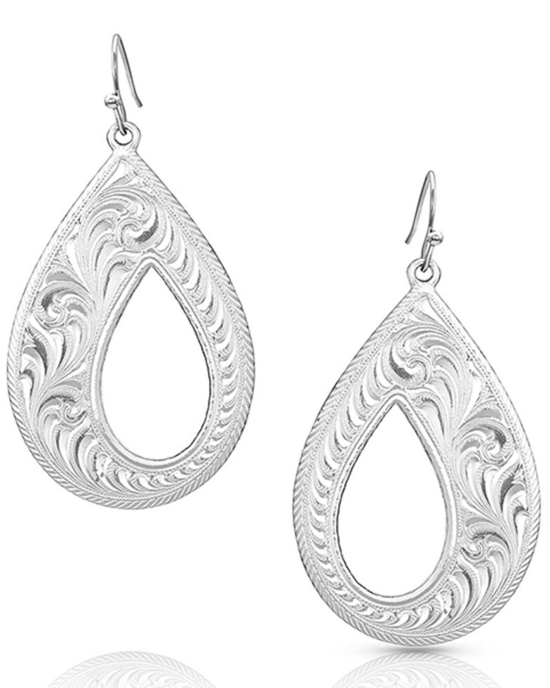 Montana Silversmiths Women's Unforgettable Teardrop Earrings, Silver, hi-res
