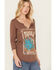 Image #3 - Panhandle Women's Tequila Sunrise Graphic Tee, Lt Brown, hi-res