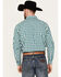 Panhandle Men's Select Checkered Print Long Sleeve Snap Western Shirt - Big, Teal, hi-res