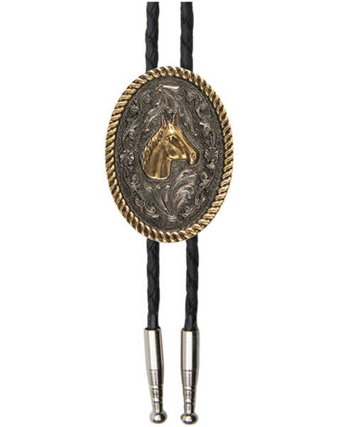 Image #1 - Cody James Men's Horse Head Medallion Bolo Tie, Silver, hi-res