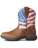 Ariat Women's Anthem Shortie Patriot Western Boots - Broad Square Toe, Brown, hi-res