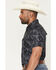 Image #2 - Rock & Roll Denim Men's Tek Camo Print Short Sleeve Snap Stretch Western Shirt, Black, hi-res