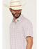 Image #2 - Ariat Men's All Over Palm Tree Print Classic Fit Polo, White, hi-res